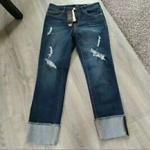 1822 Denim- Taylor distressed skinny cuffed jeans
